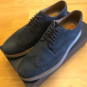Cole Haan Original Grand Suede Wingtip, Navy 10 D